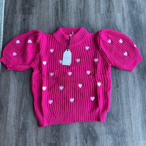 NWT English Factory Heart Sweater 💕 - Picture 3 of 6